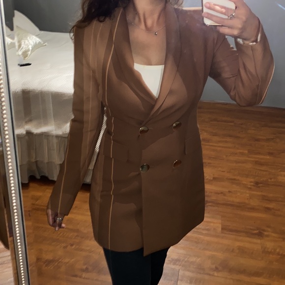 Brown Zara blazer coat/ Blazer Dress - Picture 4 of 12